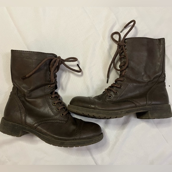 Brash Dark Brown Lace-Up Boots - Picture 2 of 3